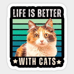 Life Is Better With Cats Classic Sticker